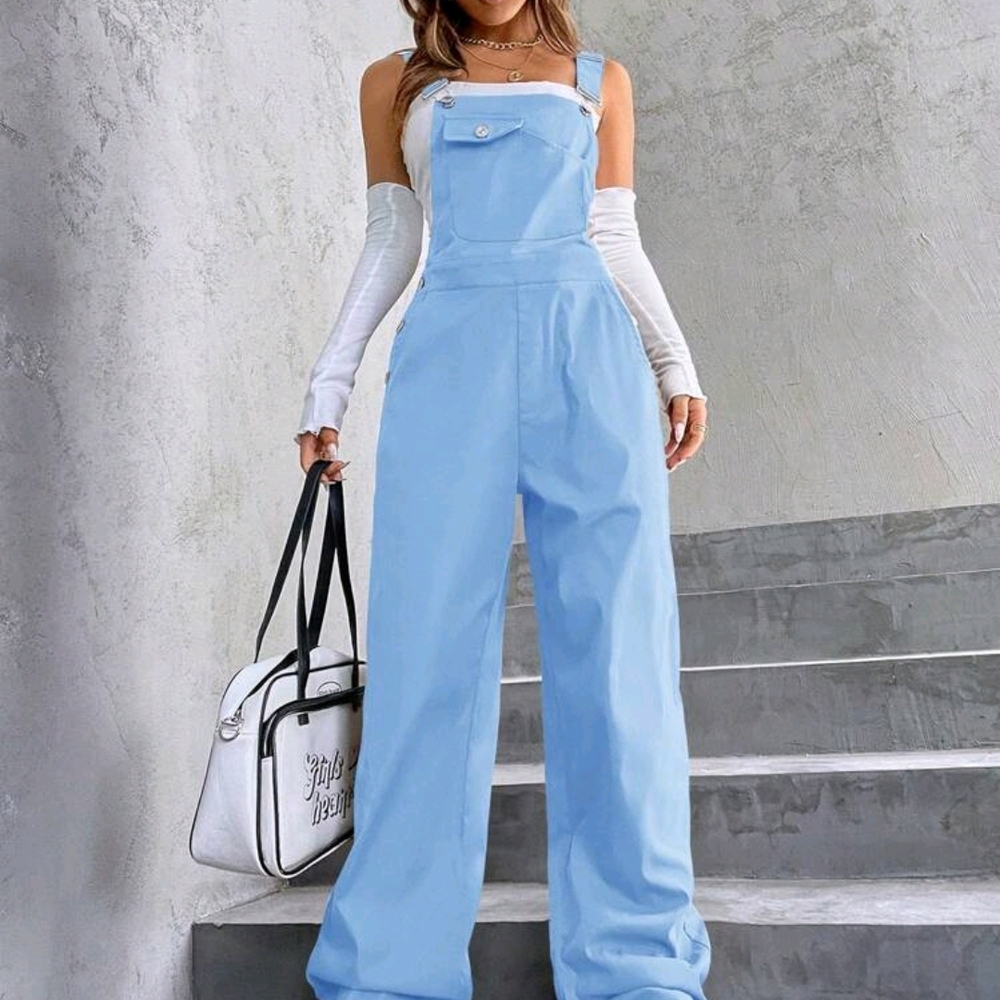 Women's Light Blue Denim Overalls